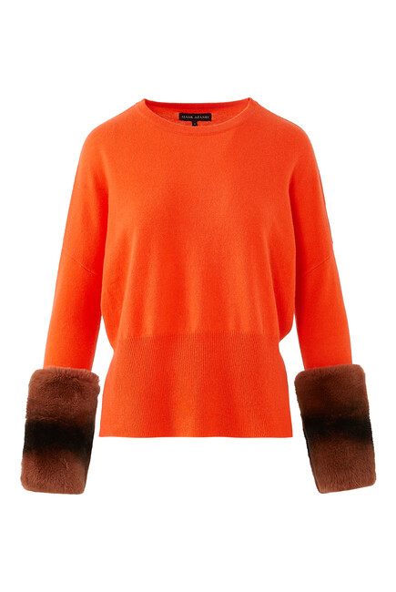 Chinchilla-Cuff Sweater